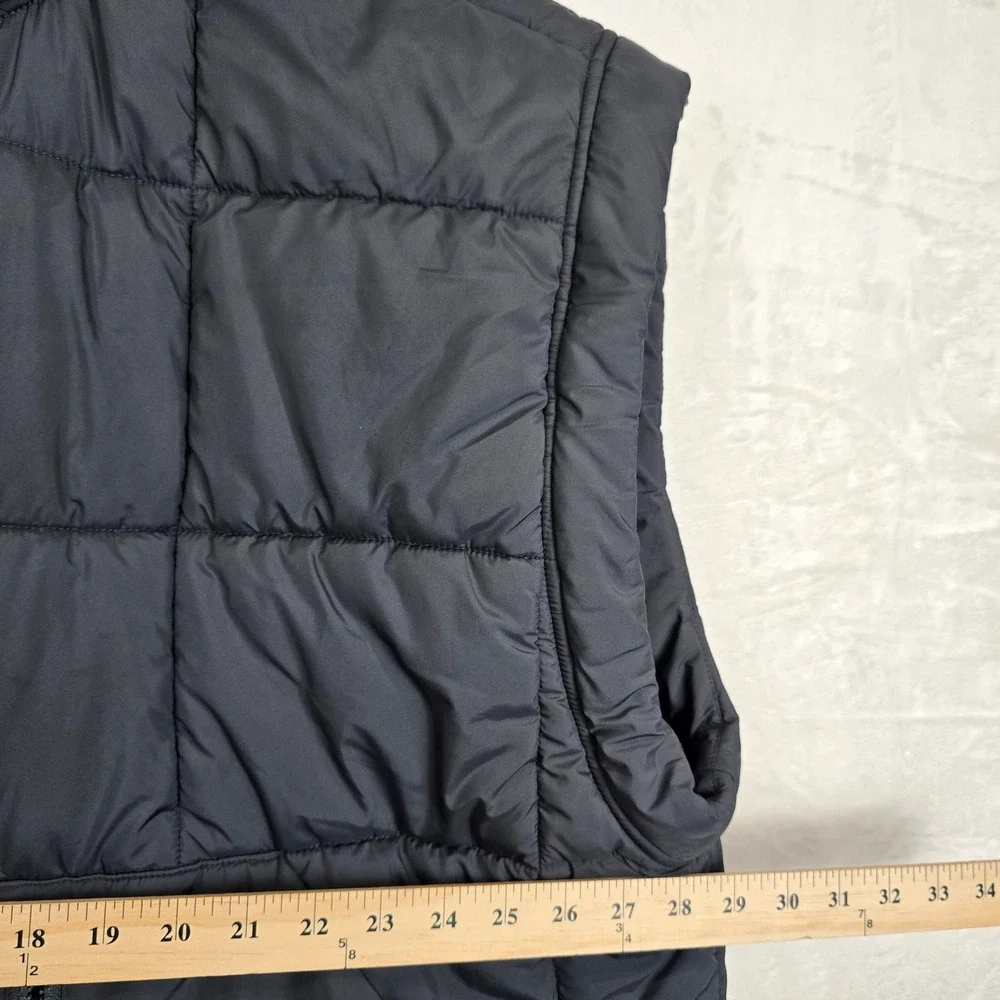 Fabletics Mens Black Quilted Puffer Vest Full Zip Mock Neck size 2X